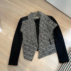 Alice + Olivia tweed black and white jacket
